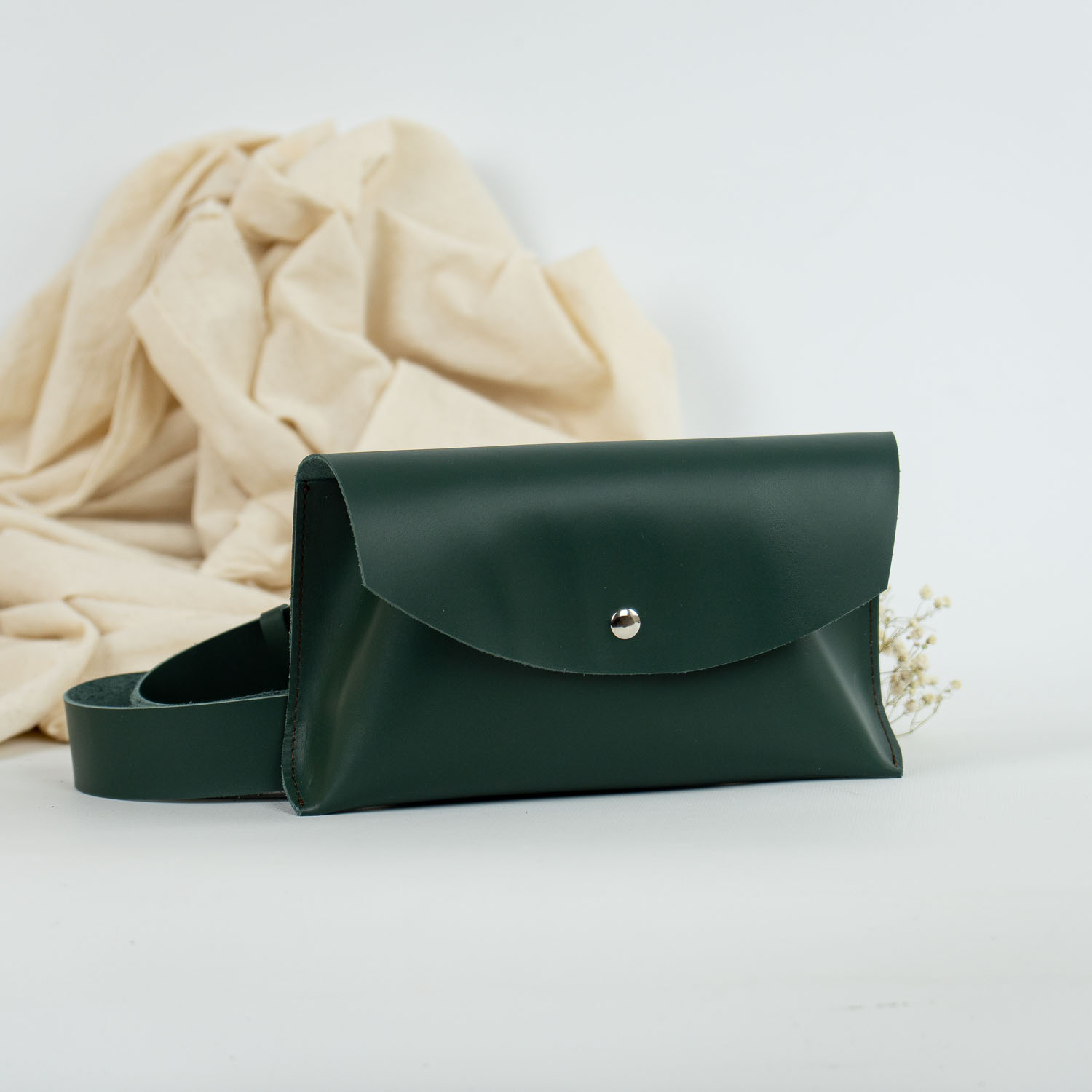 Kožená kabelka a ľadvinka Lilly (zelená)