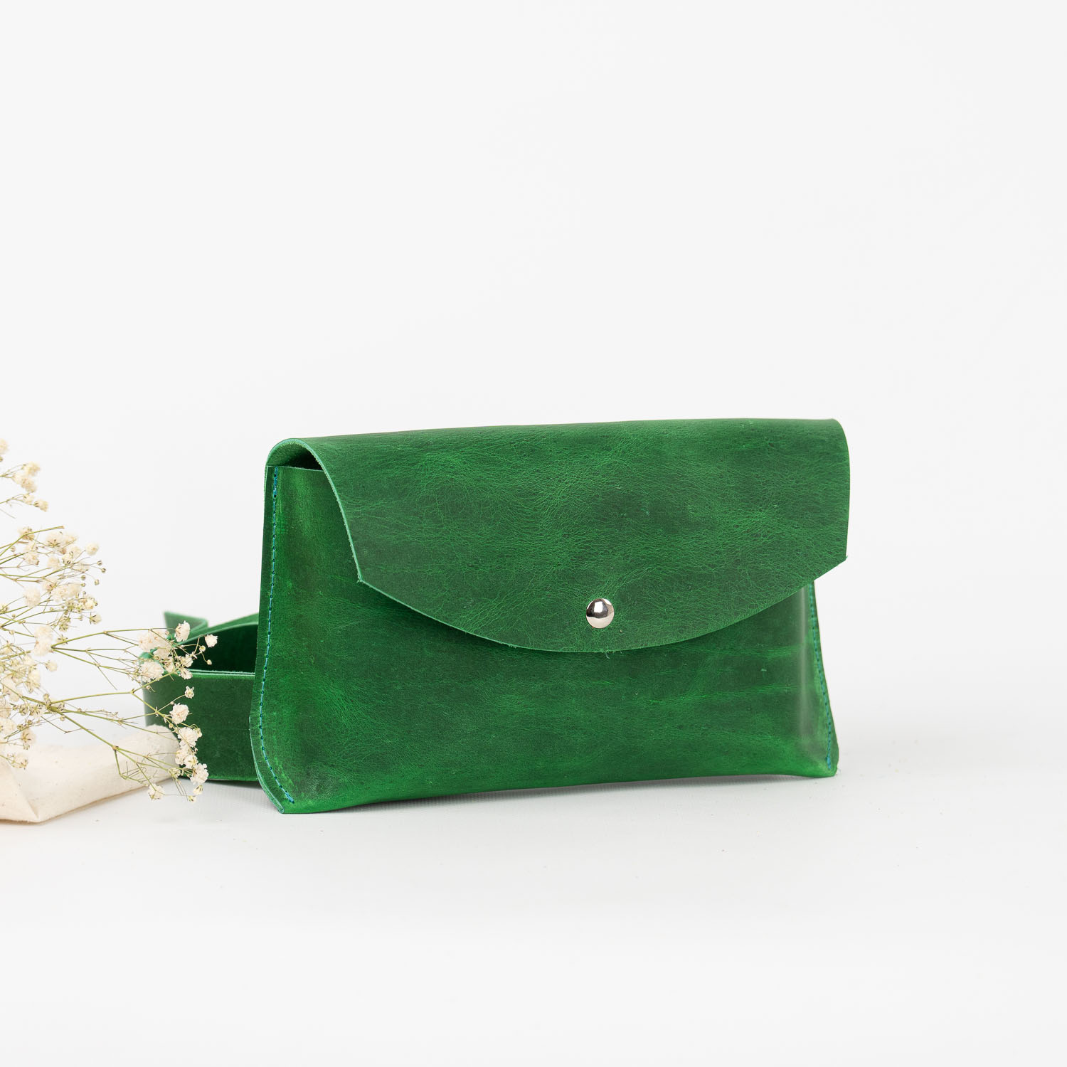 Kožená kabelka a ľadvinka Lilly (crazy zelená)