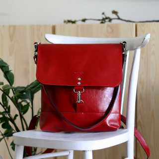 Kožený batoh Lara (červená)